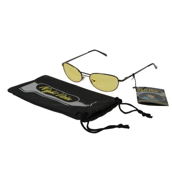 Nachtzicht bril zwart - pilotenmodel - volwassenen - nachtblind bril/nachtbril van N/A