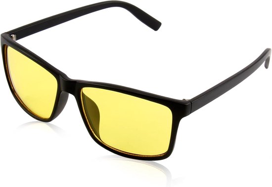 Nachtzichtbril voor mannen en vrouwen, klassiek vierkant frame, niet-verblindend en gepolariseerd, ideaal voor nachtritten, comfort en stijl