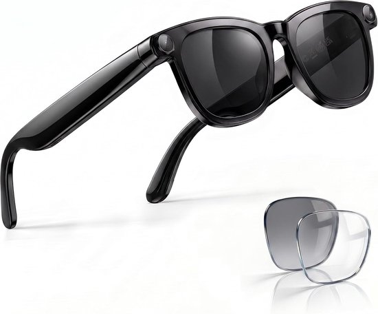 Namajunas - Smart Bril met 8MP camera - AI Glasses - 1080p Full Hd Spycam - Ai Slimme Zonnebril - 2 soorten lenzen - Bluetooth-zonnebril voor heren en dames - Video-opname en foto-opname