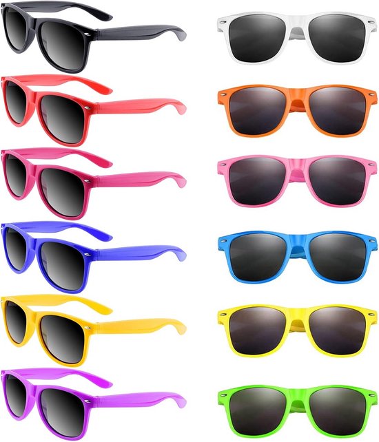 Neonkleurige Zonnebrillen 12 Stuks - Perfect voor Feesten en Verjaardagen