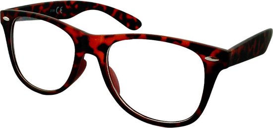 Nerd Bril Zonder Sterkte - Nerdbril Bruin - Tortoise Panter Luipaard - Bril Heldere Doorzichtige Glazen van iLuxuries