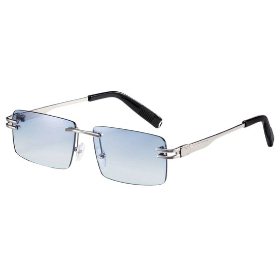 Nivard Zonnebril Voor Dames & Heren - Zonnenbrillen - Zonnenbril - Sun Glasses - Sunglasses - Techno Bril - Rave & Festival - Premium Quality - Zilver/Blauw van Nivard