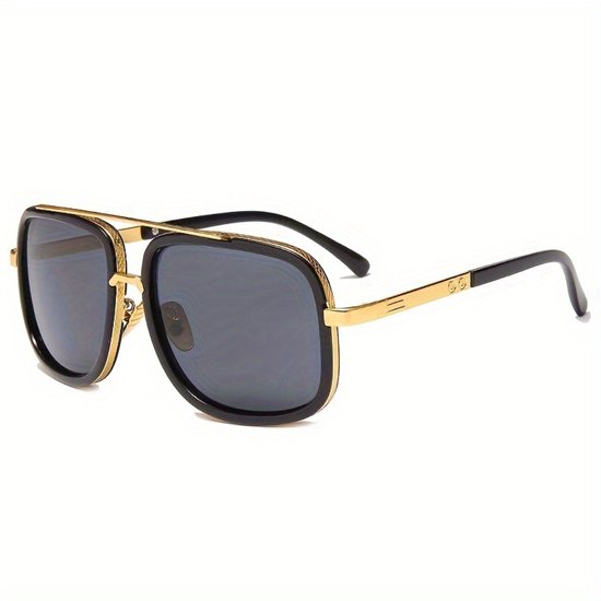 Nivard Zonnebril Voor Dames & Heren - Zonnenbrillen - Zonnenbril - Sun Glasses - Sunglasses - Techno Bril - Rave & Festival - Premium Quality - Zwart/Goud van Nivard