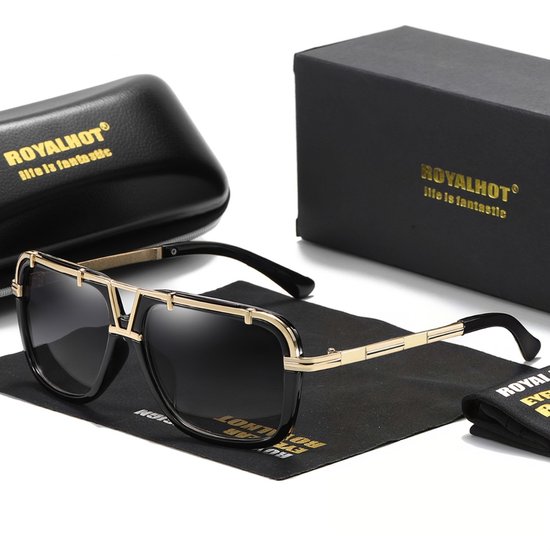 Nivard Zonnebril Voor Dames & Heren - Zonnenbrillen - Zonnenbril - Sun Glasses - Sunglasses - Techno Bril - Rave & Festival - Premium Quality - Zwart/Grijs van Nivard