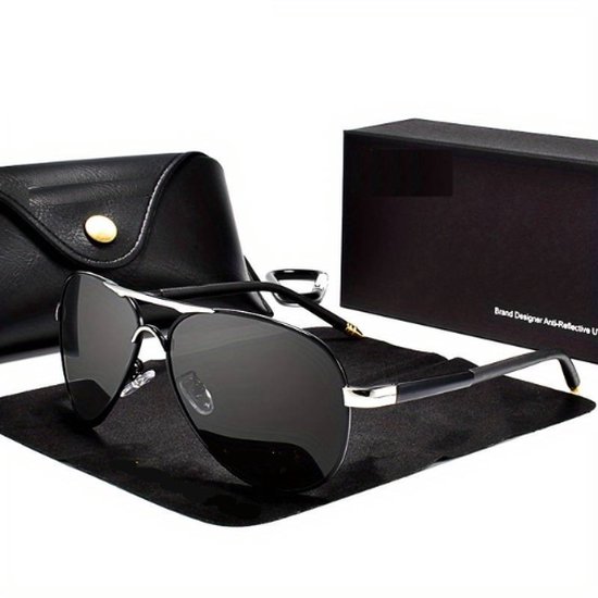 Nivard Zonnebril Voor Heren - Piloten Zonnenbrillen - Zonnenbril - Sun Glasses - Sunglasses - Techno Bril - Rave & Festival - Premium Quality - Zwart van Nivard