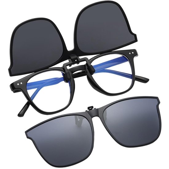 NTH products- Opzetstuk Zonnebril Gepolariseerd - Clip voor Brildragers - Opklapbaar Ontwerp - UV400 Bescherming - Lichtgewicht 9 g - Zacht Rubber - Clip-on Zonnebril