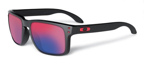 Oakley Holbrook Zonnebril Matt Zwart Frame Rood Iridium Lens van Merkloos