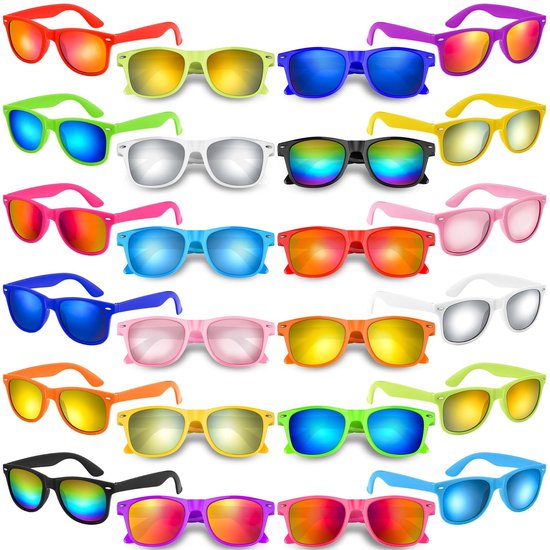 Omgoods - Neon Zonnebrillen Set voor Feestjes in 12 Kleuren