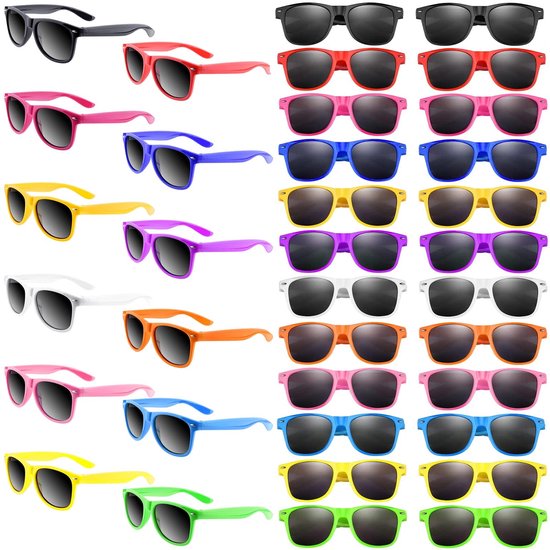 Omgoods - Set van 36 Neon Zonnebrillen voor Feestjes en Cadeaus