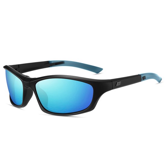 Opvouwbare Gepolariseerde Sport Zonnebril - Fietsbril - heren / dames - UV400 Bescherming - Anti-Glare & HD Zicht - Compact Design - Voor Autorijden, Vissen & Outdoor - Ideaal voor Reizen - Blauw & Zwart van Merkloos