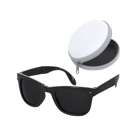 Opvouwbare zonnebril - Gemaakt van gerecycled PC - Met UV400 bescherming en hardcase etui - Zwart
