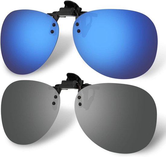 Opzetstuk Zonnebril - 2 Stuks Flip Up Gepolariseerde Clip-on Voor Voorschrijving, Randloze Bijziendheid Voor Vrouwen en Mannen