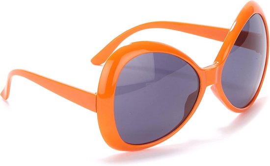 Oranje Discobril Feestbril - Unieke Glitter Zonnebril voor Feestjes en Koningsdag van Merkloos