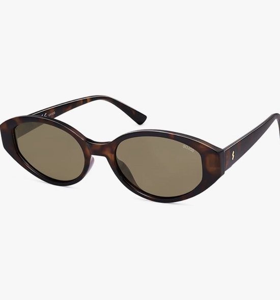 Ovale grote gepolariseerde zonnebril dames heren retro kattenoog UV400 bescherming bril vintage met breed gezicht SJ2608 van Merkloos