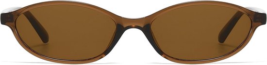 Ovale retro zonnebril voor dames, kleine kattenoog, vintage zonnebril, jaren 90, modieus, chic, smal montuur, UV400-bescherming