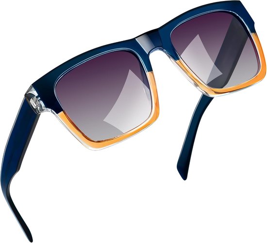 Oversized Acetaat Zonnebril Heren Gepolariseerde UV-bescherming | Stoere Vierkante Zonnebril Met TR90 Brilpoten voor Mannen