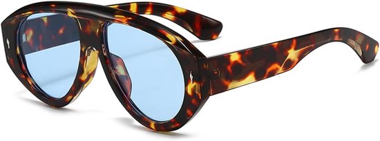 oversized ovale zonnebril jaren 70 dik montuur zonnebril piloot UV400 brede bril voor dames en heren