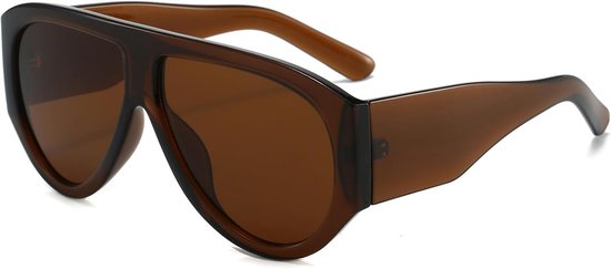 Oversized Vierkante Zonnebril Vrouwen Mannen 70s Retro Pilot Zonnebril Vintage Wrap Rond Dik Frame UV400 Bescherming