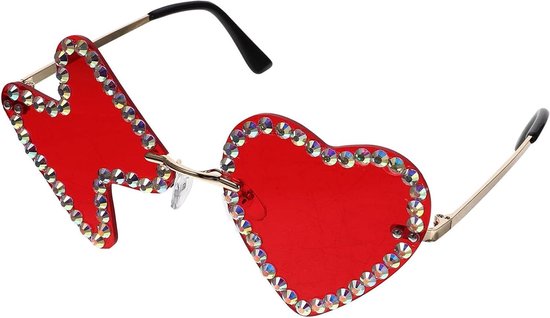 Oversized Zonnebril - Grappige Bril - Feestelijke Aankleding - Frameloos Design - 5.5 inch - Grijs