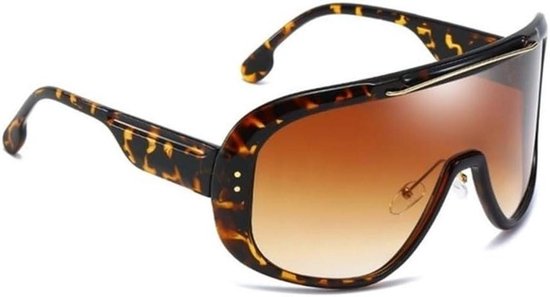 Oversized Zonnebril - Grote Goggles - Bescherming Tegen Zon - UV400 Bescherming - 65mm Lensbreedte - Spiegelend