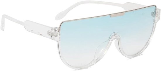 Oversized Zonnebril - Semi Rimless Shades - Mode Accessoire - One Piece Ontwerp - 66mm Lens Breedte - Gradient