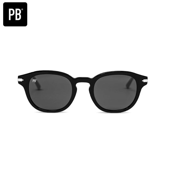 PB Sunglasses Aspen Acetate Black - Zonnebril heren en dames - Gepolariseerd - Acetaat frame - Zwarte zonnebril - Ronde zonnebril van PB Sunglasses