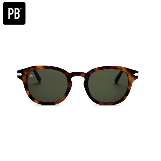 PB Sunglasses Aspen Demi Brown - Zonnebril heren en dames - Gepolariseerd - Acetaat frame - Ronde zonnebril van PB Sunglasses