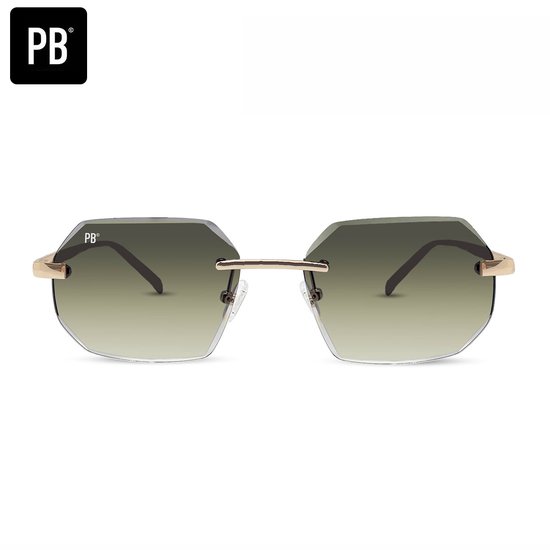 PB Sunglasses - Sierra Gradient Green. - Zonnebril heren en dames - Premium Diamond Cut bril - - Randloze stijl - Stainless steel van PB Sunglasses