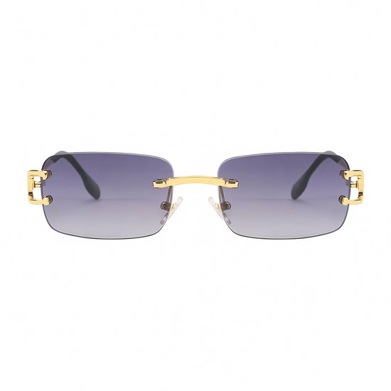 PBLIQ® Zonnebril Randloos - Heren - Dames - Grijs - Goud van Merkloos