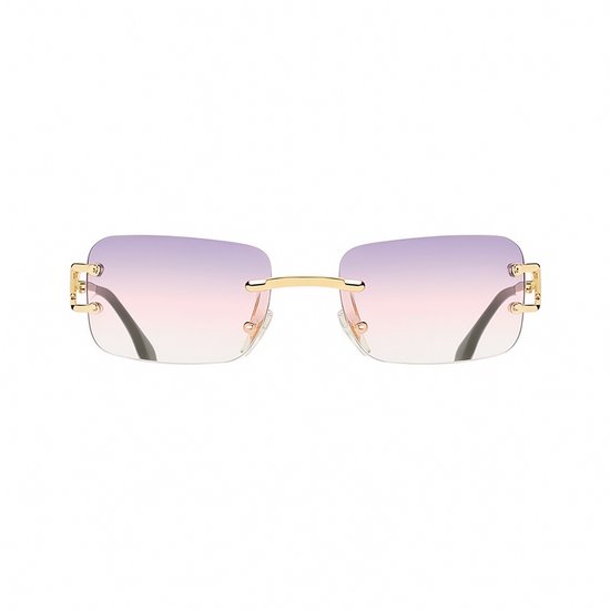 PBLIQ® Zonnebril Randloos - Heren - Dames - Paars - Goud van Merkloos