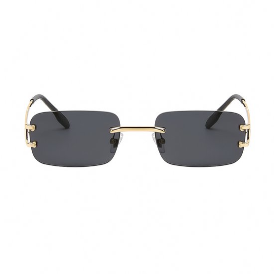 PBLIQ® Zonnebril Randloos - Heren - Dames - Zwart - Goud van Merkloos