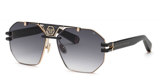Philipp Plein SPP077M ROSE GOLD - BLACK/SMOKE 63/15/150 Unisex Zonnebrillen van Merkloos