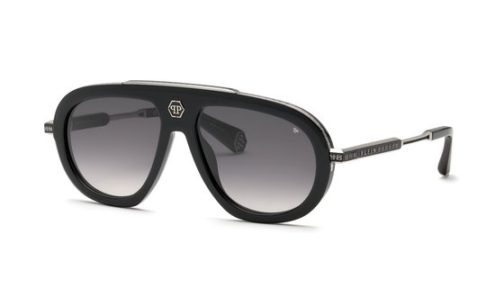 Philipp Plein SPP151V 700Y NERO LUCIDO 57/16/145 MAN Zonnebrillen van Merkloos