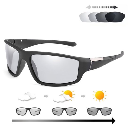 Photochromic - Zonnebril - Met Polaroid en UV400 Bescherming - Photochromic fietsbril - Sport rijden fietsen buitenbril - Automatisch Verduisterend - Zonnebril Heren - Zonnebril Dames - Zonnebrillen voor Dames - UV-bescherming - Voor buitensporten