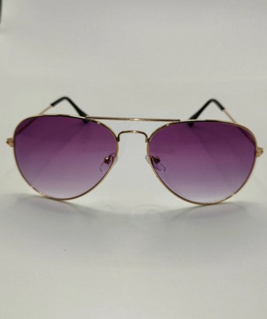 Piloten Zonnebril Heren Dames Goud - Pilotenbril - Zilveren Spiegelglazen van Merkloos