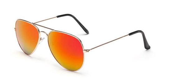 Piloten zonnebril - UV 400 - Oranje Glazen - Bronskleurig Frame van Merkloos