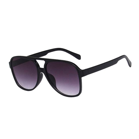 Pilotenbril - Zonnebrillen - Festival bril - Rave bril - Glasses - Classic model - Zwart - Zwarte glazen van Pilot