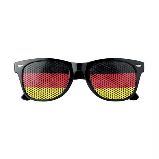 Pinhole zonnebril Duitse vlag - Festival bril - Rave bril - Glasses - EK voetbal - Zwart/rood/geel van SmileDeal