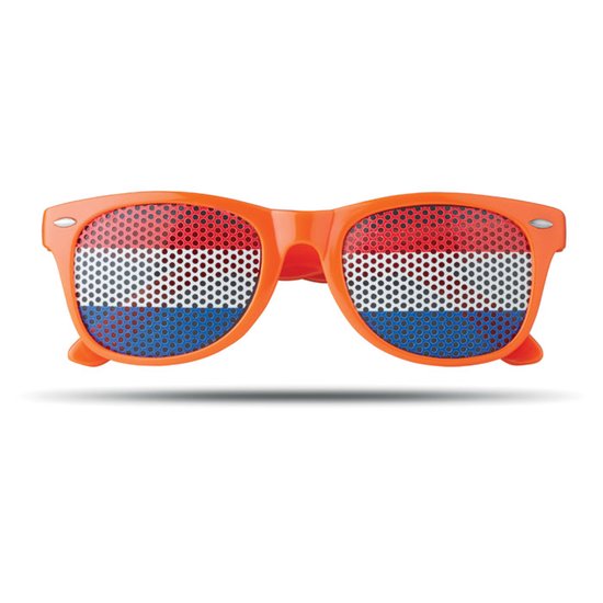 Pinhole zonnebril - Festival bril - Koningsdag - Nederlandse vlag - Volledig omrand montuur - Rood/wit/blauw/oranje van Qii lu®