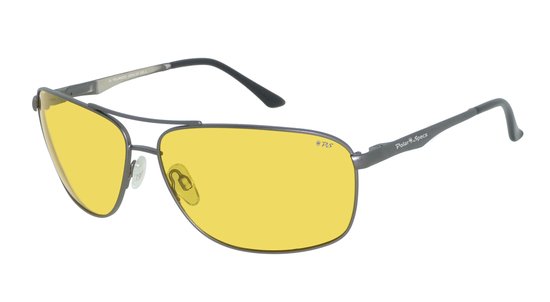 Polar Specs® Heren Nachtbril PS9082 –Geborsteld Zilver – Polariserend Geel Cat.1 – Medium van Polar Specs