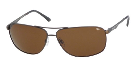 Polar Specs® Heren Zonnebril PS9082 – Brown Metal – 0.74 TAC Polarized Brown – Small/Medium van Polar
