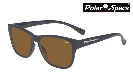 Polar Specs® Polariserende Zonnebril Wave Classic PS9011 – Mat Black – Polarized Brown – Small – Unisex van Polar