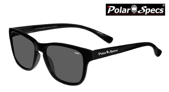 Polar Specs® Polariserende Zonnebril Wave Classic PS9011 - Shiny Black - Polarized Black - Small - Unisex van Polar