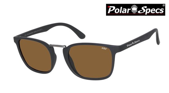 Polar Specs® Zonnebril Iconic PS9095 – Mat Zwart – Polariserend Bruin – Medium van Polar