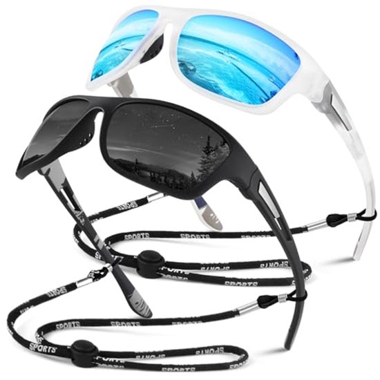Polarised Zonnebril voor Mannen en Vrouwen - Spiegels, Scherfbestendig, Ideaal voor Vissen en Autorijden, 100% UV400 Bescherming, Cat 3 CE