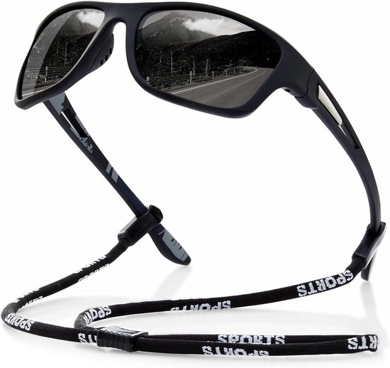 Polariserende Sport Zonnebril - Fietsbril - Hardloopbril - Gepolariseerde Sportzonnebrillen - UV 400-Bescherming - Spiegelglazen - Wrap-Around Model - Autorijden, Fietsen, Hardlopen, Vissen, Rotsklimmen