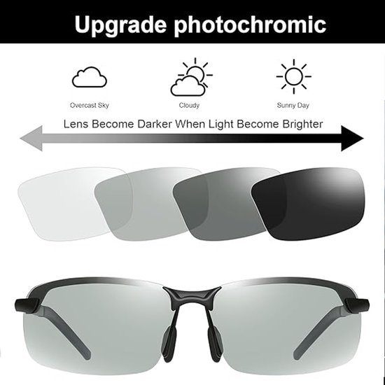 Polarized photochromic driving sunglasses, men's and women's day and night safety glasses van Pol
