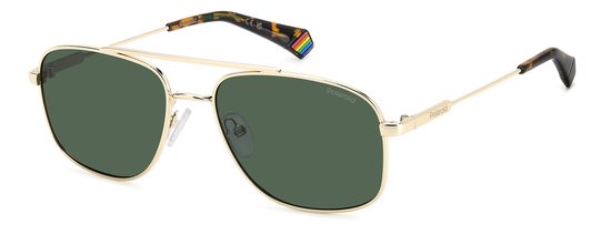 Polaroid® Gold & Green Classic Pilot Pilotenbril Heren Lichtgewicht Zonnebril Gepolariseerde Bril van Polaroid