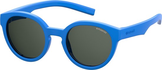 Polaroid kinder zonnebril 8019/s-m Pjp/m9 Junior Blauw Met Grijze Lens - gepolariseerd van Merkloos