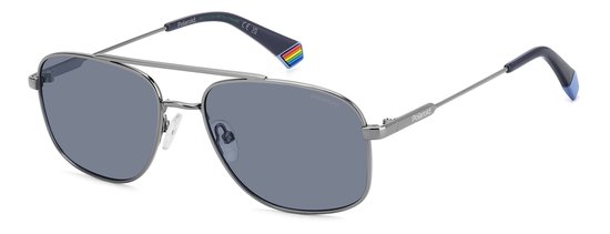 Polaroid Ruthenium Blue Classic Pilot Pilotenbril Lichtgewicht Zonnebril Gepolariseerde Piloten Bril van Polaroid